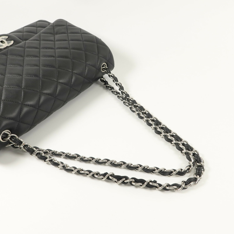 CHANEL 羊皮皮革Maxi Classic鏈帶肩背袋-9