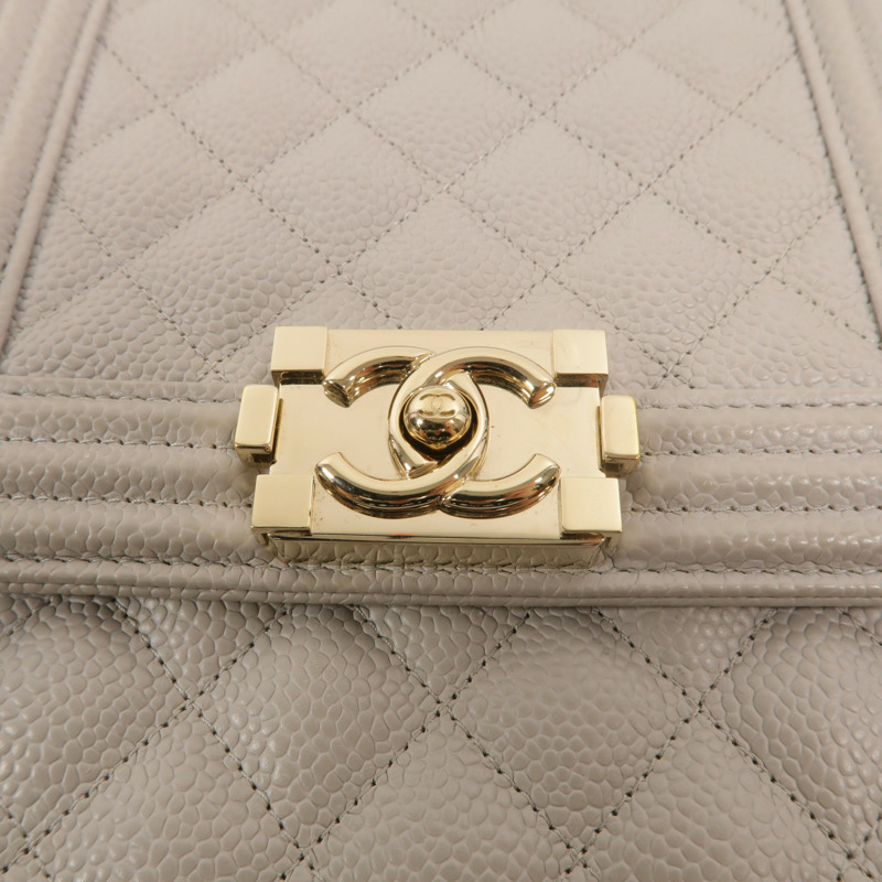 CHANEL 牛皮皮革North South Boy鏈帶肩背袋-8