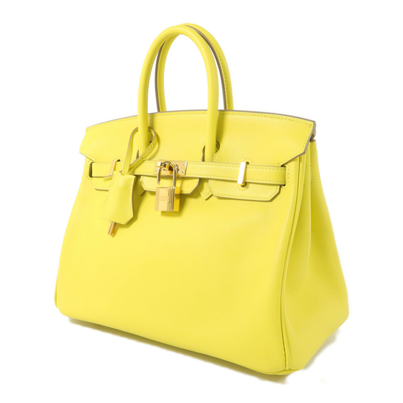 HERMES Swift皮革Birkin 25手挽袋Lime-2