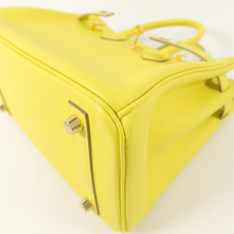 HERMES Swift皮革Birkin 25手挽袋Lime-12