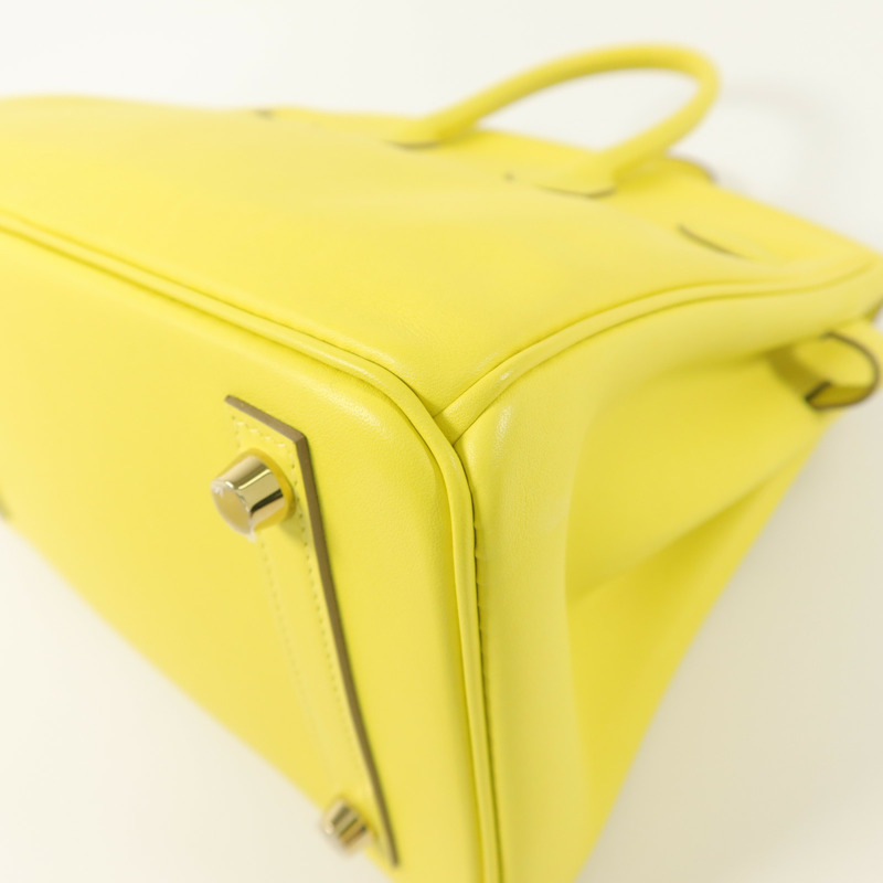 HERMES Swift皮革Birkin 25手挽袋Lime-14