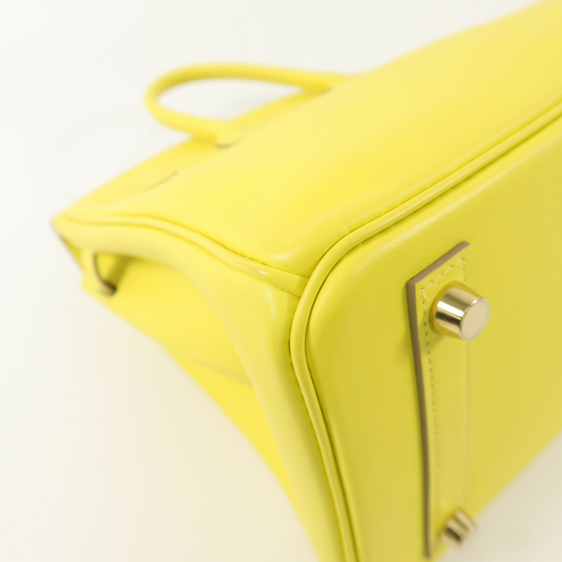 HERMES Swift皮革Birkin 25手挽袋Lime-15