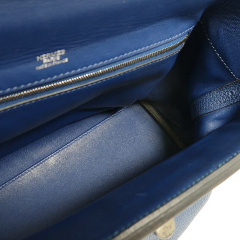 HERMES Togo皮革24/24 29cm手挽肩背兩用袋Bleu Brighton-4
