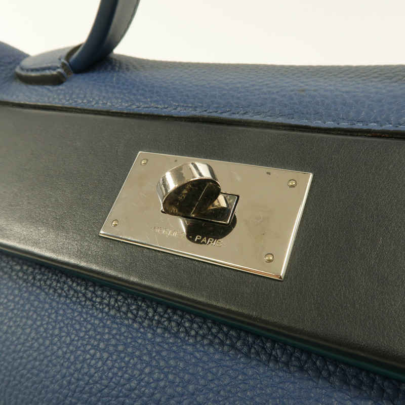 HERMES Togo皮革24/24 29cm手挽肩背兩用袋Bleu Brighton-8