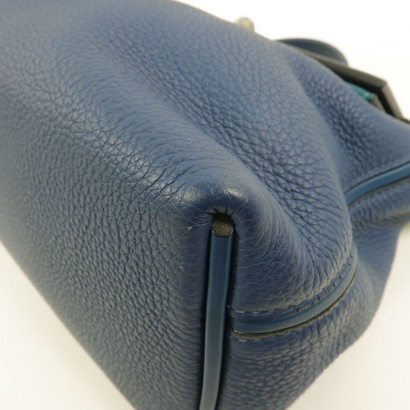HERMES Togo皮革24/24 29cm手挽肩背兩用袋Bleu Brighton-11