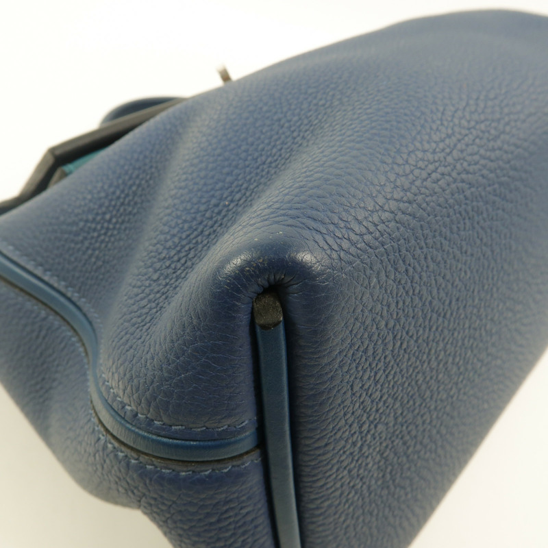 HERMES Togo皮革24/24 29cm手挽肩背兩用袋Bleu Brighton-12