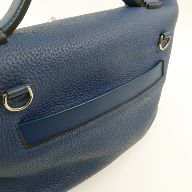 HERMES Togo皮革24/24 29cm手挽肩背兩用袋Bleu Brighton-15