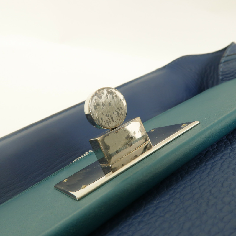 HERMES Togo皮革24/24 29cm手挽肩背兩用袋Bleu Brighton-16