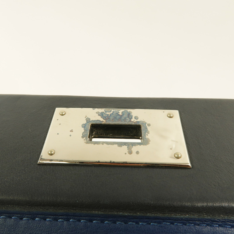 HERMES Togo皮革24/24 29cm手挽肩背兩用袋Bleu Brighton-17