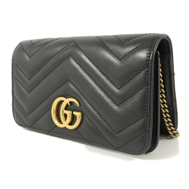 GUCCI 牛皮皮革GG Marmont Mini鏈帶肩背袋-2