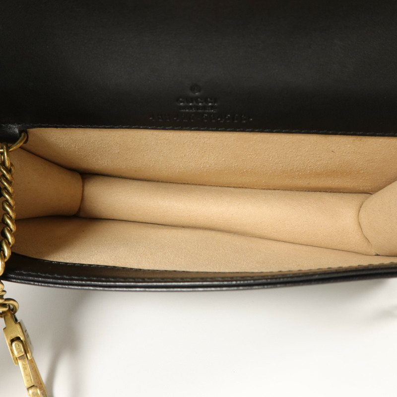 GUCCI 牛皮皮革GG Marmont Mini鏈帶肩背袋-4