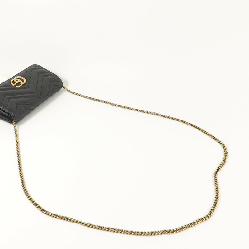GUCCI 牛皮皮革GG Marmont Mini鏈帶肩背袋-6