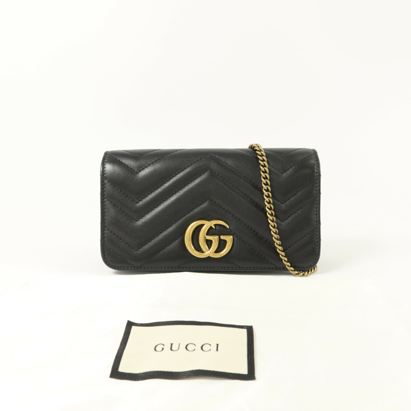 GUCCI 牛皮皮革GG Marmont Mini鏈帶肩背袋-7