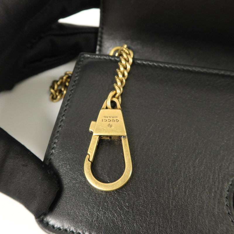 GUCCI 牛皮皮革GG Marmont Mini鏈帶肩背袋-9