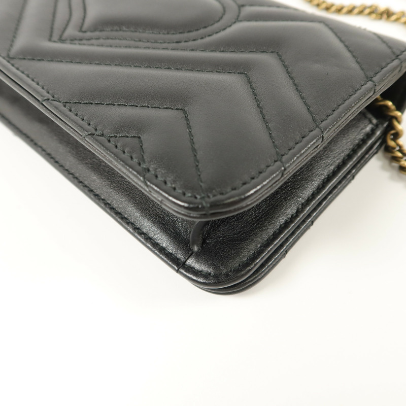 GUCCI 牛皮皮革GG Marmont Mini鏈帶肩背袋-13