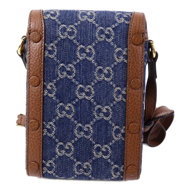 GUCCI 牛仔布/牛皮皮革1955 Horsebit肩背袋-1