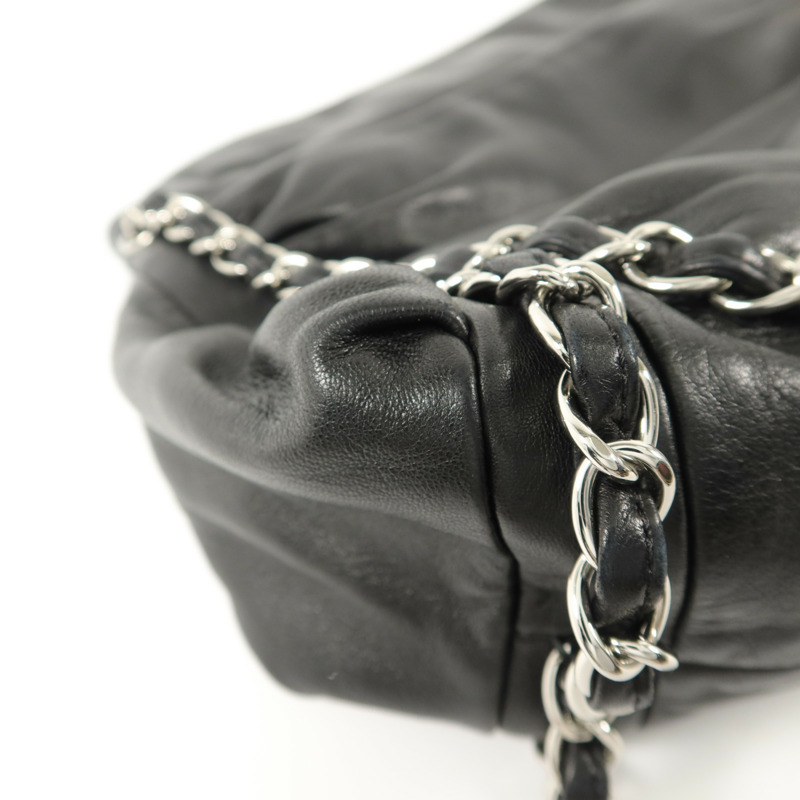 CHANEL 羊皮皮革Chain Shoulder鏈帶肩背袋-14