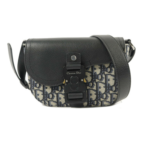 Dior 帆布/牛皮皮革Mini Saddle Messenger肩背袋