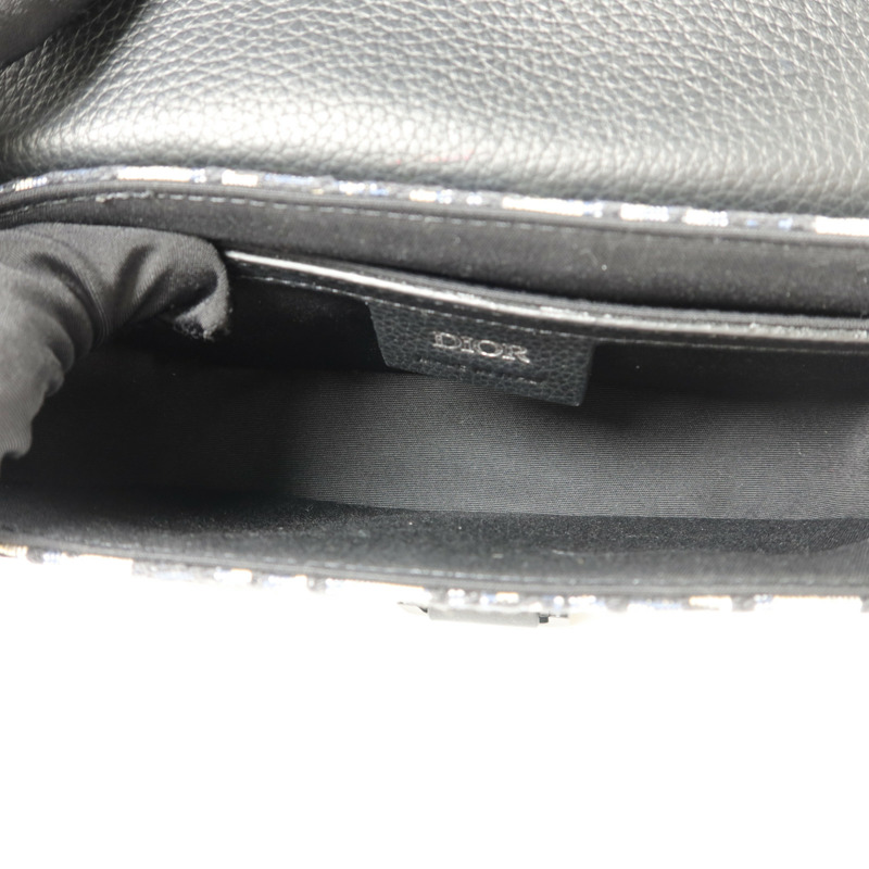 Dior 帆布/牛皮皮革Mini Saddle Messenger肩背袋-4