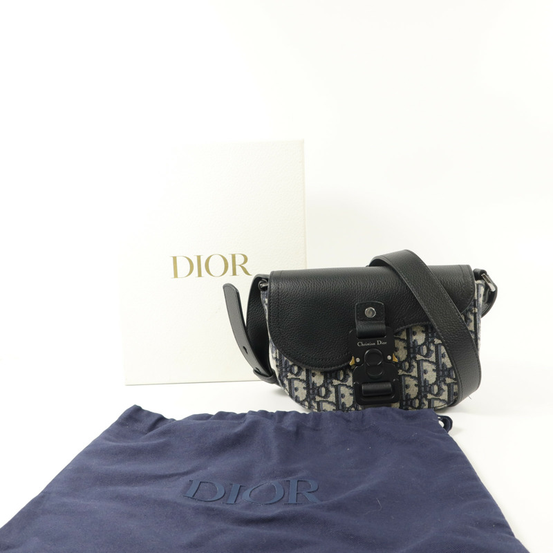 Dior 帆布/牛皮皮革Mini Saddle Messenger肩背袋-8