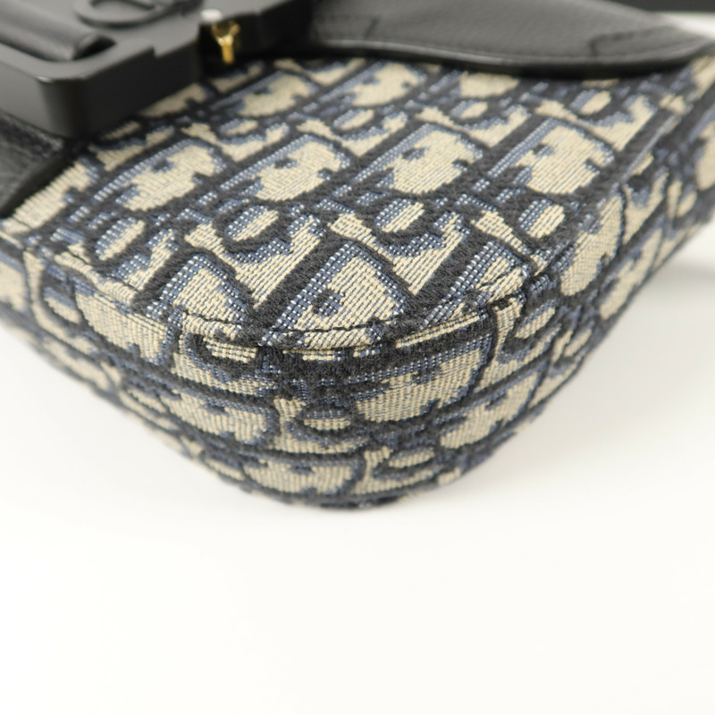 Dior 帆布/牛皮皮革Mini Saddle Messenger肩背袋-11