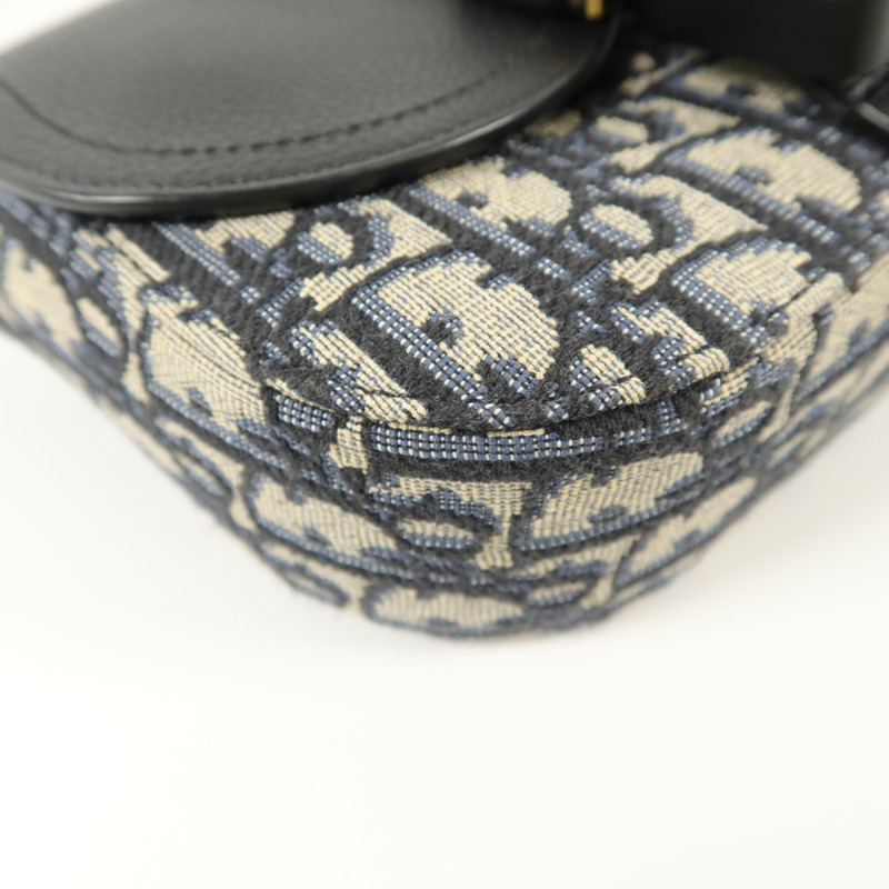 Dior 帆布/牛皮皮革Mini Saddle Messenger肩背袋-12