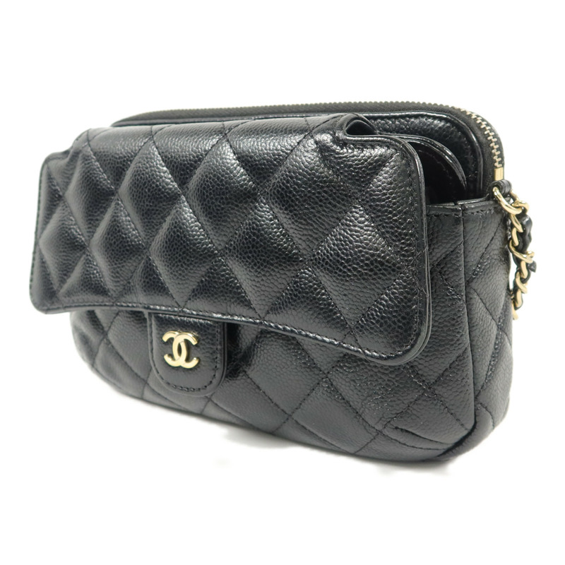 CHANEL 牛皮皮革Chain Shoulder鏈帶肩背袋-2