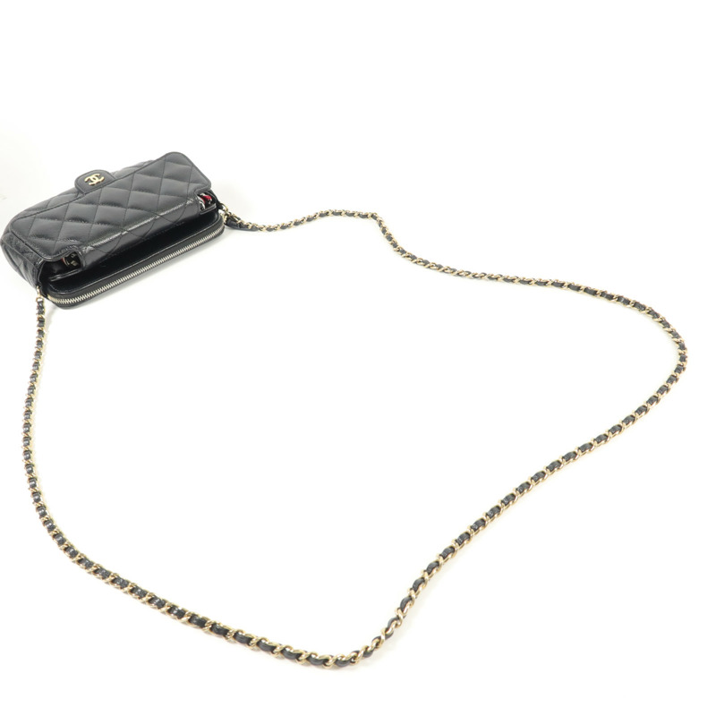 CHANEL 牛皮皮革Chain Shoulder鏈帶肩背袋-8