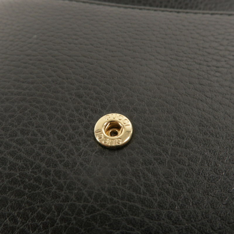 GUCCI 牛皮皮革Interlocking G WOC鏈帶肩背袋-14