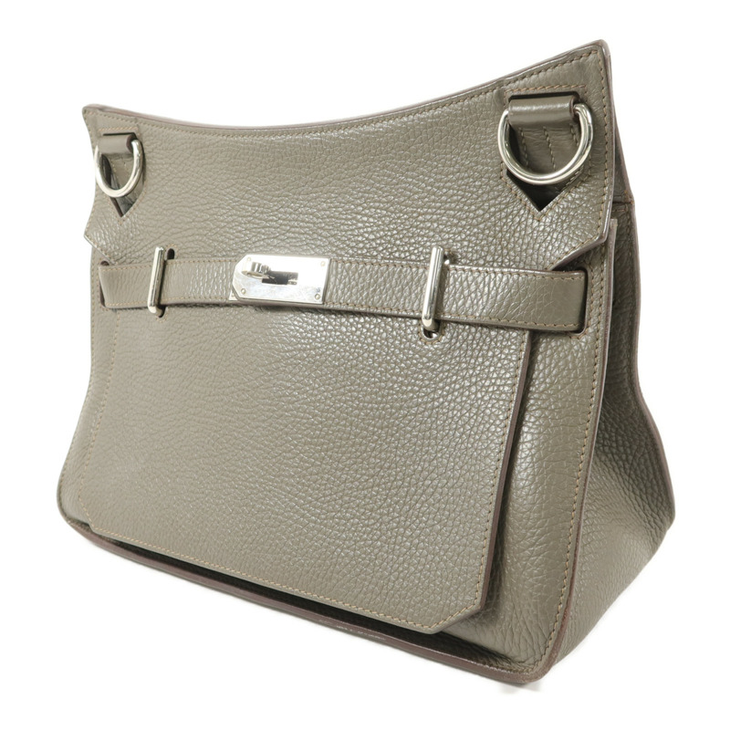 HERMES Clemence皮革Jypsiere 31肩背袋Etain-2