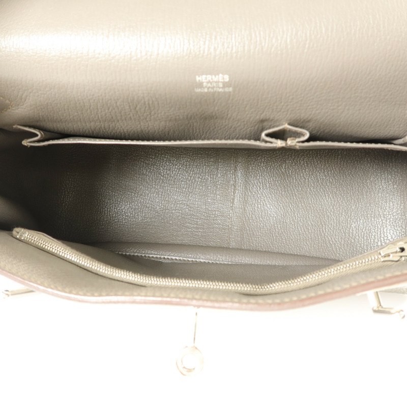 HERMES Clemence皮革Jypsiere 31肩背袋Etain-4