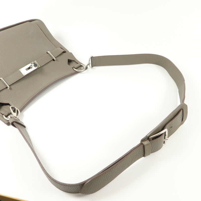 HERMES Clemence皮革Jypsiere 31肩背袋Etain-7