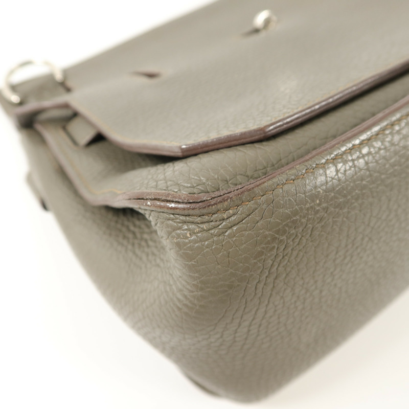 HERMES Clemence皮革Jypsiere 31肩背袋Etain-12
