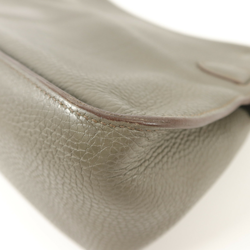 HERMES Clemence皮革Jypsiere 31肩背袋Etain-13
