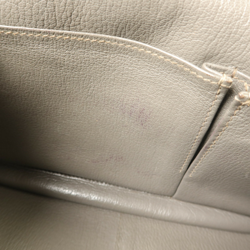 HERMES Clemence皮革Jypsiere 31肩背袋Etain-16