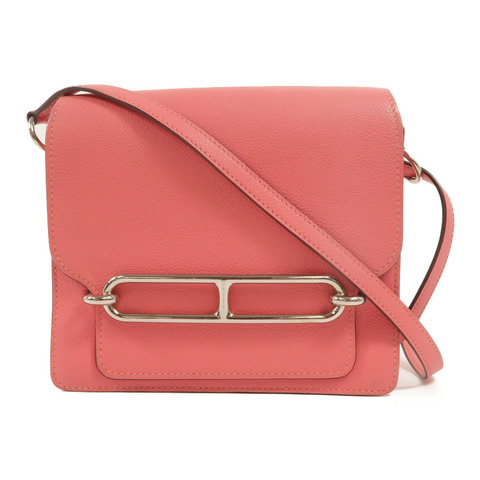 HERMES Evercolor皮革Roulis Mini肩背袋Rose Azalee