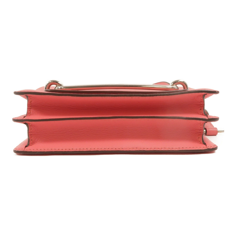 HERMES Evercolor皮革Roulis Mini肩背袋Rose Azalee-3