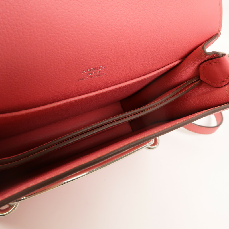 HERMES Evercolor皮革Roulis Mini肩背袋Rose Azalee-4