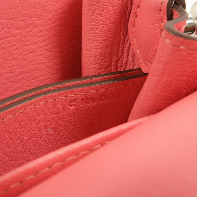 HERMES Evercolor皮革Roulis Mini肩背袋Rose Azalee-6