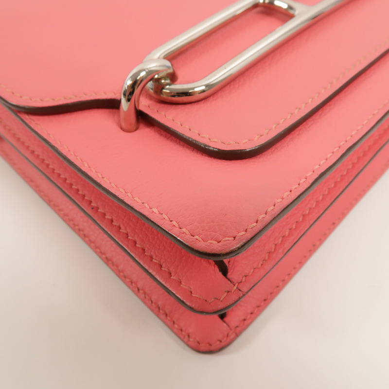 HERMES Evercolor皮革Roulis Mini肩背袋Rose Azalee-10