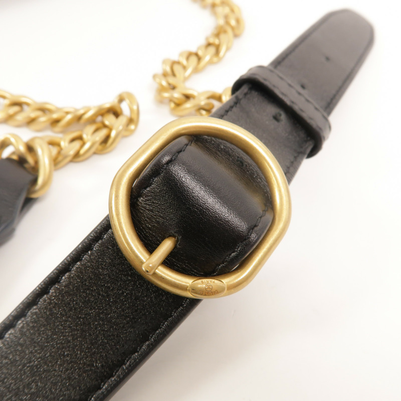 CHANEL 牛皮皮革Chain Shoulder鏈帶肩背袋-15