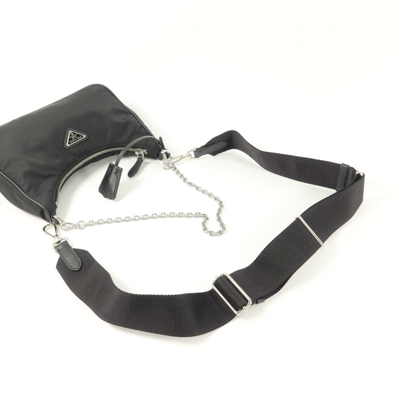 PRADA 尼龍Re-Edition 2005鏈帶肩背袋-8