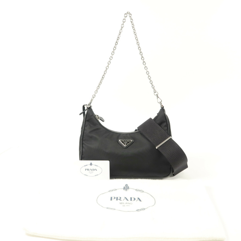 PRADA 尼龍Re-Edition 2005鏈帶肩背袋-9