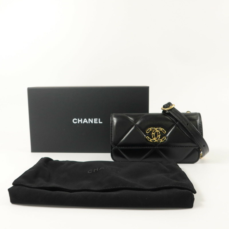 CHANEL 羊皮皮革C19 Belt Bag腰包-9
