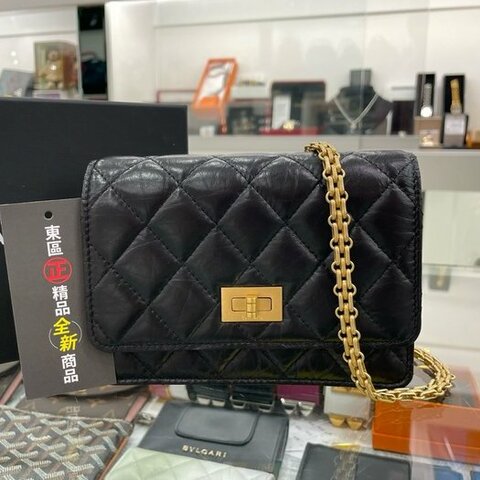 東區正精品㊣CHANEL AP1764 全新香奈兒黑色羊皮2.55金扣晚宴包斜背包 RZ3241