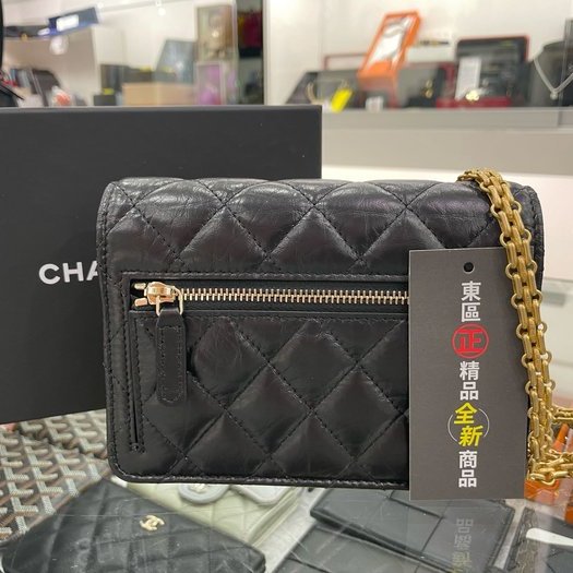東區正精品㊣CHANEL AP1764 全新香奈兒黑色羊皮2.55金扣晚宴包斜背包 RZ3241-6