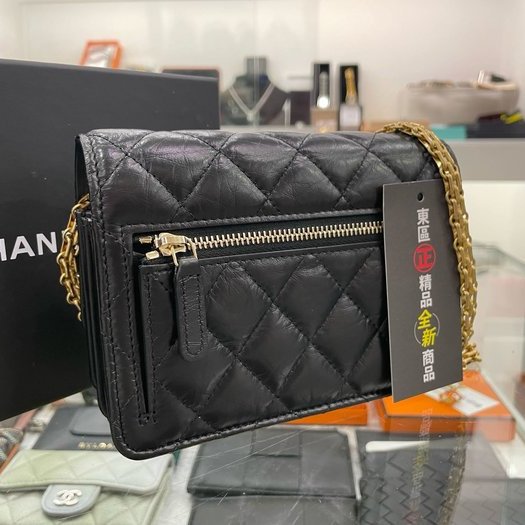 東區正精品㊣CHANEL AP1764 全新香奈兒黑色羊皮2.55金扣晚宴包斜背包 RZ3241-7