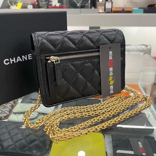 東區正精品㊣CHANEL AP1764 全新香奈兒黑色羊皮2.55金扣晚宴包斜背包 RZ3241-9