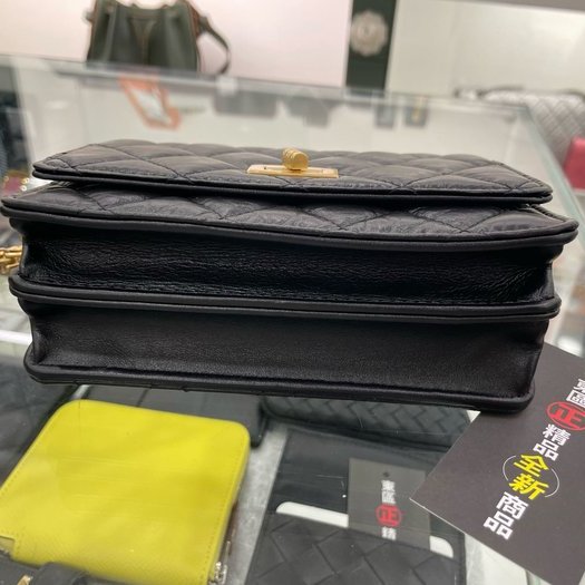 東區正精品㊣CHANEL AP1764 全新香奈兒黑色羊皮2.55金扣晚宴包斜背包 RZ3241-10