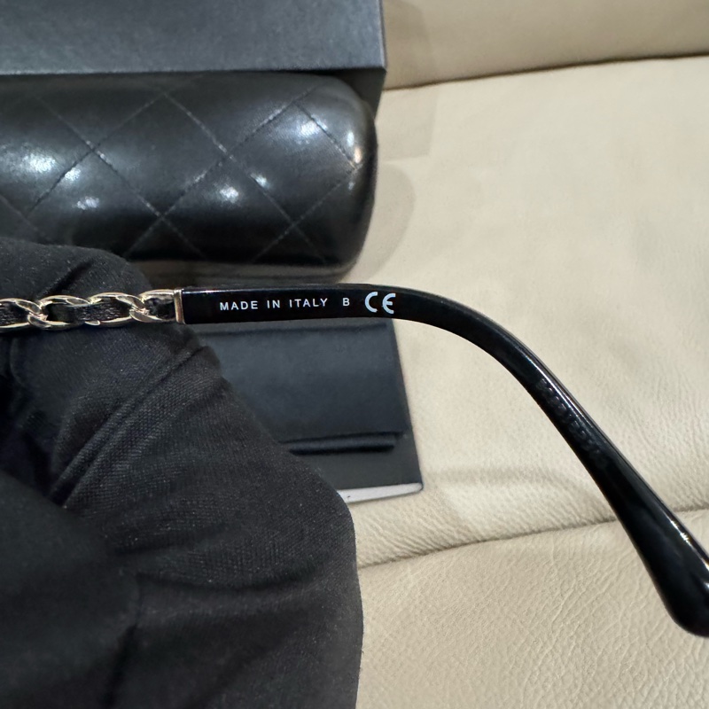 Chanel 香奈兒 經典鏈條款黑色墨鏡/98新美品-2